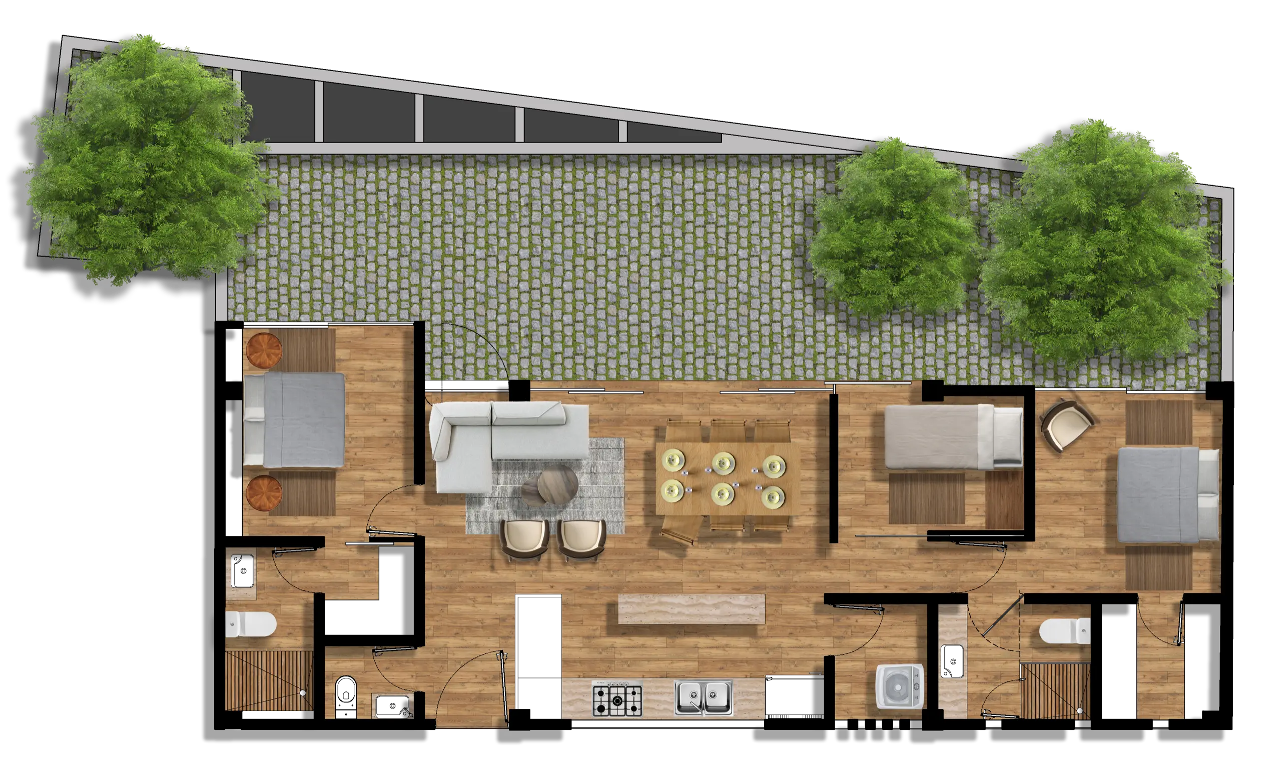 Plano departamento 105 PB