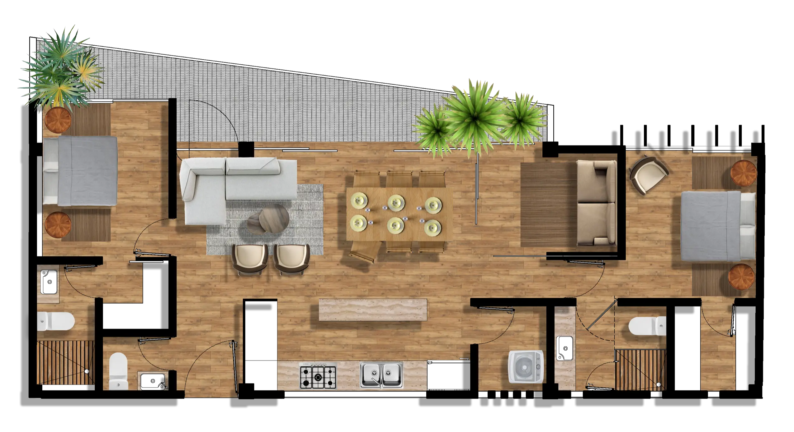 Plano departamento 105